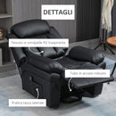 Poltrona Alzapersona Elettrica 96x93x105 cm in Similpelle Nero