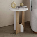 Tavolino da Soggiorno 40x40x47 cm in MDF Luna Bianco Rovere