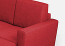 Divano 2 Posti con Pouf 172x145x85 cm Yasel in Tessuto Rosso