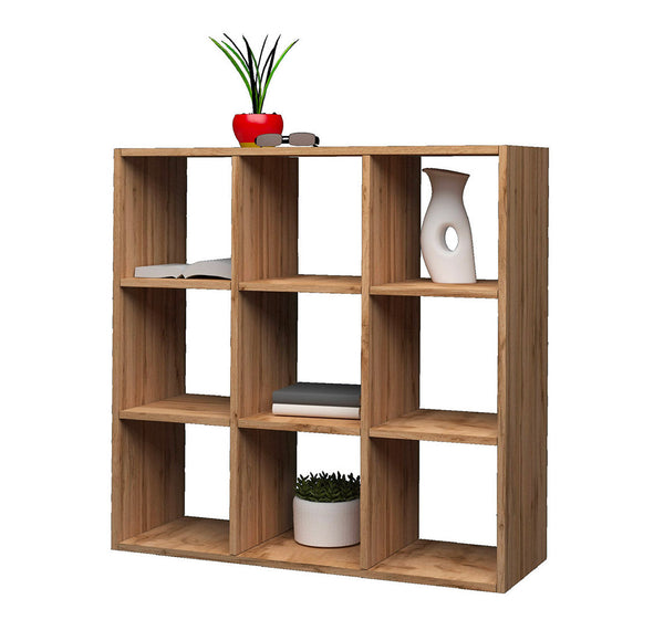 sconto Libreria 9 Ripiani 90x25x90 cm Maruska Quercia Wotan