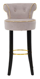 Sgabello Bar Luxy Grigio 46x48x96 cm in MDF e Pino e Spugna e Tessuto e Metallo e Plastica      
