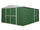 Casetta Box da Giardino in Lamiera di Acciaio Porta Utensili 360x430x210 cm Enaudi Verde