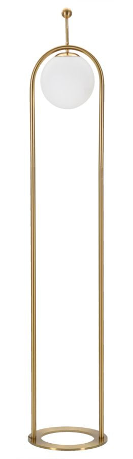 acquista Lampada da Terra Glamy Arc Ø28x168 cm in Ferro e Vetro Oro e Bianco