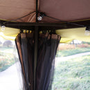 Gazebo da Giardino con Doppio Tetto e Zanzariera in Poliestere Caffè 2.9x3.9m 