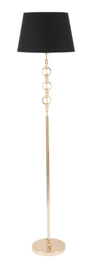 Lampada da Tavolo Rings Ø40x170 cm in Ferro e Tessuto Nero e Oro online