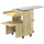 Mobile Asse da Stiro Pieghevole 154x55x87 cm con Porta Ferro e Indumenti con Vano Aperto in MDF Color Legno