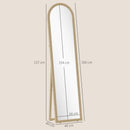 Specchio da Terra e Parete a Figura Intera con Cavalletto 40x160 cm Cornice Effetto Pietra in PS Beige      