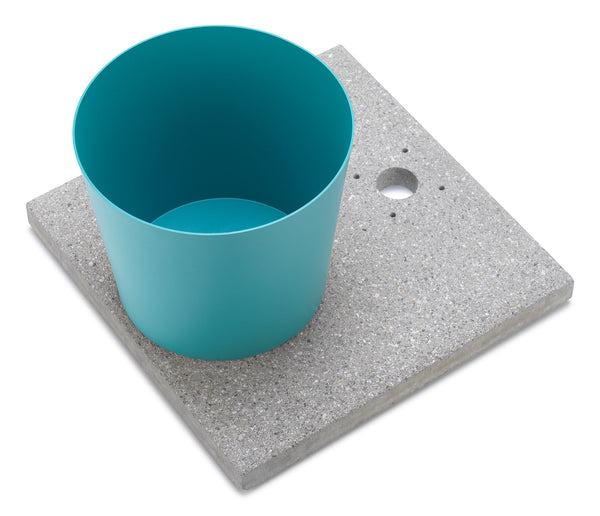 acquista Base con Vaschetta per Fontane con Ghiera Piccola 40x40x5 cm in Cemento Belfer 42/BSE/4 Turchese