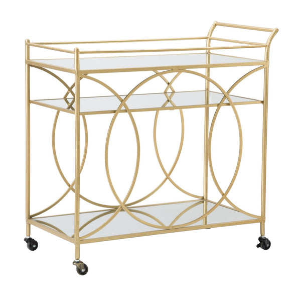 online Carrello Infinity 80x40x80 cm in Ferro MDF e Specchio Oro