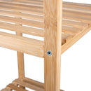 Scaffale a Colonna da Bagno 32x33x141 cm Armadio Organizer a 5 Ripiani in Legno Bambù      