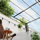Pergola 3x2 m con Tettuccio Retrattile e Fori di Drenaggio in Acciaio e Poliestere Crema      