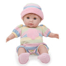 Bambola Bebè con Vestitino a Righe Colorate 38cm JC Toys