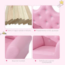 Poltroncina Imbottita per Bambini 58x40,5x49 cm con Poggiapiedi Rosa
