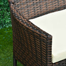 Set da Giardino Divano 2 Poltrone e Tavolo in Rattan Marrone