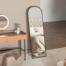 Specchio da Terra e Parete Moderno con Supporto Pieghevole 50x161,5 cm in Lega di Alluminio Nero