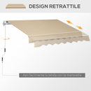 Tenda da Sole Avvolgibile Parasole a Parete Manuale Impermeabile Beige 2.5x2m 