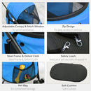 Passeggino per Cani Pieghevole 82x47x97 cm in Tessuto Oxford Blu
