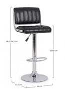 Set 2 Sgabelli Bar 46x51,5x88,5/109,5h cm Barclay Nero