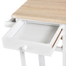 Carrello da Cucina Pieghevole con 2 Sgabelli in MDF  Bianco