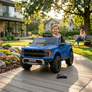 Macchina Elettrica per Bambini Ford Raptor 12V con Telecomando Bluetooth Luci LED e Tappetini Inclusi Blu
