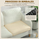 Divano 2 Posti Moderno 137x69x82 cm con Cuscini Spessi e Rivestimento Sherpa Crema      