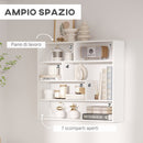 Libreria a Muro 4 Livelli 94x19,5x80 cm in Legno Bianco