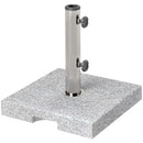 Base per Ombrellone Quadrata 38x38x38 cm da 21 kg con Maniglie e 2 Manopole Regolabili in Granito Grigio      