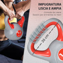Kettlebell per Allenamento 14 Kg Base Piatta e Impugnatura per Stacchi in PU e Sabbia Rosso