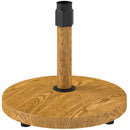 Base per Ombrellone Ø48x44 cm a 4 Ruote con Freni in Cemento e Metallo Color Legno  