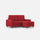 Divano 2 Posti con Pouf 148x155x85 cm Sakar in Tessuto Rosso