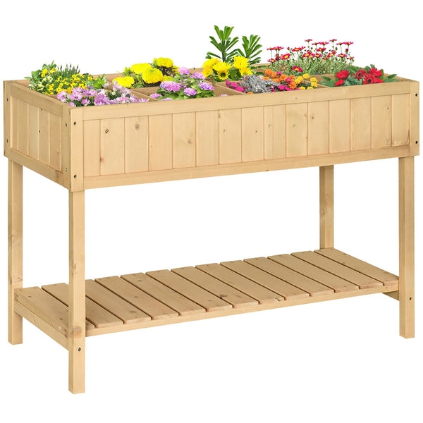 Orto Urbano Pensile in Legno con 8 Griglie e Ripiano Inferiore 120x60x81 cm sconto