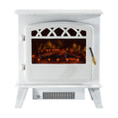 Camino Elettrico da Terra Effetto Fiamma 1800W Bianco 