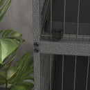 Gabbia per Roditori 80x52x128 cm con 4 Ingressi a Livelli Multipli in Metallo e PP Grigio  