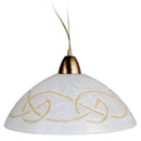 Sospensione D40 1xE27 Montatura Oro Vetro Graffio Bianco-Ambra E-Energy Ada