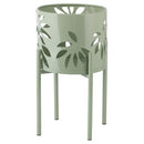 Set 2 Porta Vasi Ø20x36 cm e Ø25x43 cm con Piedistallo in Ferro Verde      
