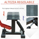 Cavalletto Alzamoto 28x17.5x24.5-35.5 cm in Acciaio e Gomma Nero e Rosso