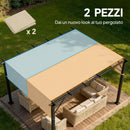 Copertura per Pergola 488x122 cm con Tasche e Cinghie in Poliestere Cachi      