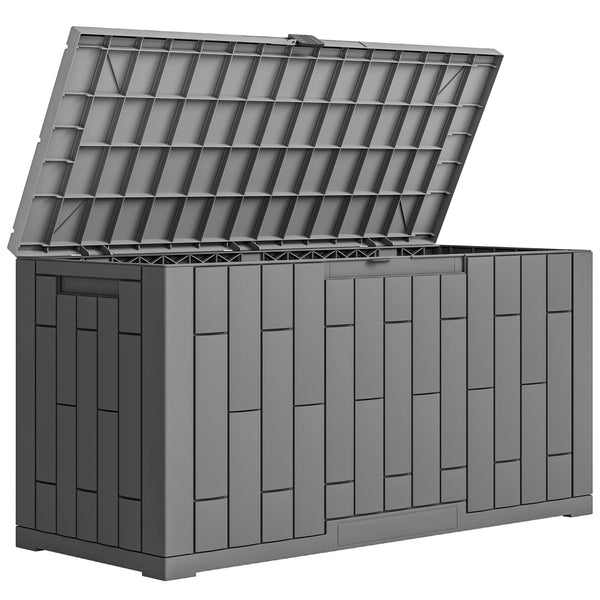 Baule da Giardino 106,5x43x54,5 cm Capacità 227L con Chiusura a Chiave in Resina Impermeabile e Anti UV Grigio prezzo