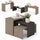 Set 3 Pezzi Tavolini Caffe Rettangolare a Incastro in Legno MDF Moka e Antracite