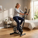 Cyclette Magnetica con Resistenza a 8 Livelli 86x51x128 cm Display LCD e App Bluetooth in Metallo Nero      