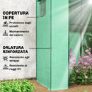 Serra per Piante 196x77x197 cm con 2 Finestre Laterali a Rete e Ingresso Avvolgibile in PE e Acciaio Verde      