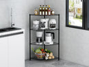 Scaffale Angolare 4 Ripiani 44x44x117 cm in Metallo Ford Nero