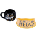 Set piattino e tazza  in Ceramica VdE Tivoli 1996 Cats Giallo e Nero