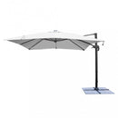 Ombrellone da Giardino con Led Pitagora 3x4 m in Alluminio Antracite Telo Grigio
