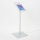 Espositore a Leggio con Piantana 29x47,7x2,3 cm in Alluminio con Led Porta Menù Silver