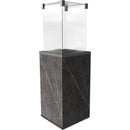 Stufa a Gas da Esterno cm 136,6x44,2x44,2 Flig Gastonia Mini Pietra Naturale Grigia con Telecomando e Vetri