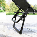 Set 2 Lettini Prendisole 189x58x30 cm con Schienale Reclinabile in Acciaio Nero      