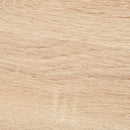 Tavolino Basso con 2 Cassetti 110x60x45 cm in MDF e Metallo Bianco e Rovere