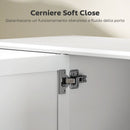 Credenza Buffet Elegante 120x38x86 cm con 2 Cassetti e 3 Armadietti in Legno Bianco      