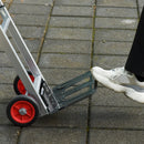 Carrello Portapacchi Pieghevole 40x41x107 cm 2 Ruote in EVA in Alluminio e Acciaio